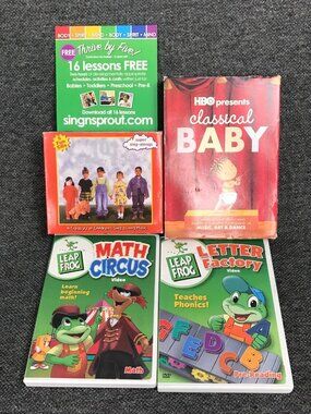 Lot of DVD 101 Toddler Tunes + Classical Baby + LeapFrog + Thrive by Five Set